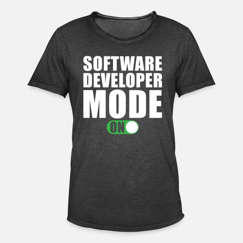 Software Developer Mode On - Men's Vintage T-Shirt - washed black