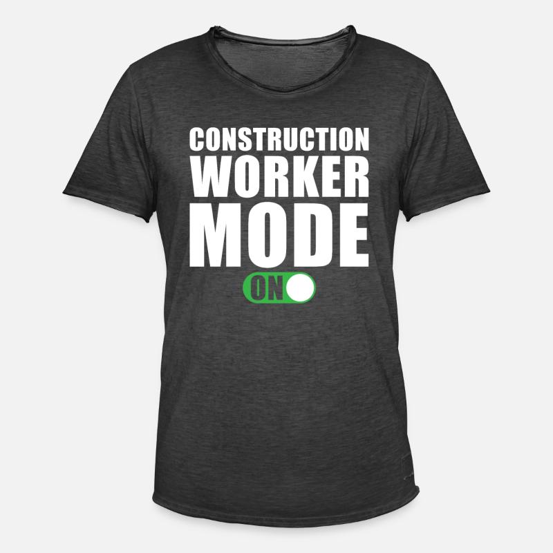 Bauarbeiter Modus Ein - Männer Vintage T-Shirt - Vintage Schwarz