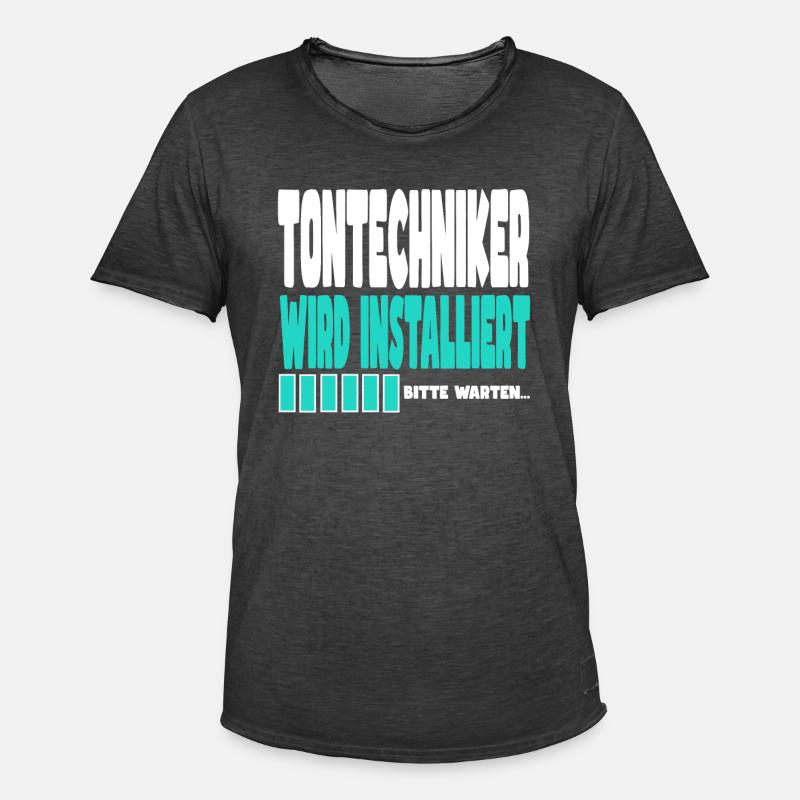 Tontechniker wird installiert - Männer Vintage T-Shirt - Vintage Schwarz