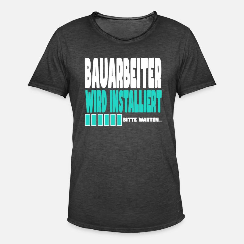 Bauarbeiter wird installiert - Männer Vintage T-Shirt - Vintage Schwarz