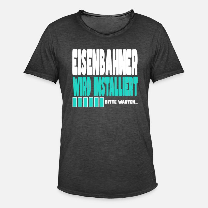 Eisenbahner wird installiert - Männer Vintage T-Shirt - Vintage Schwarz