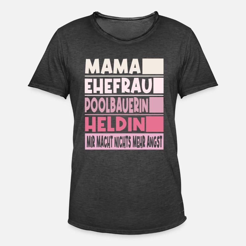Poolbauerin Mama Ehefrau Heldin - Männer Vintage T-Shirt - Vintage Schwarz