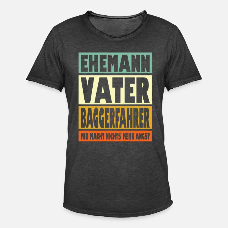 Baggerfahrer Vater Ehemann Held - Männer Vintage T-Shirt - Vintage Schwarz