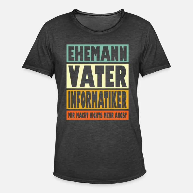 Informatiker Vater Ehemann Held - Männer Vintage T-Shirt - Vintage Schwarz