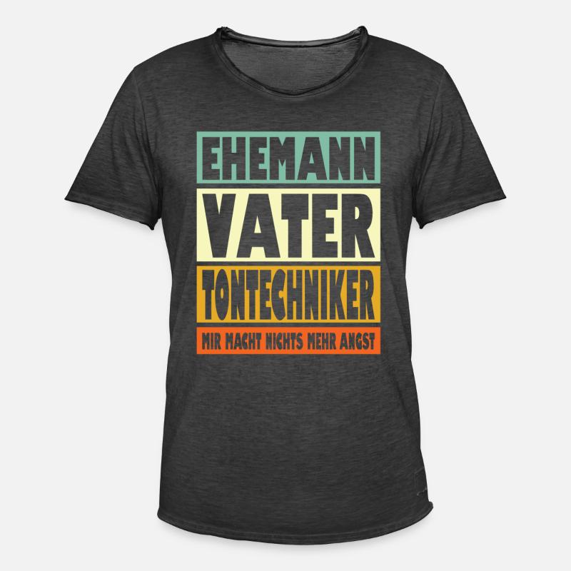 Tontechniker Vater Ehemann Held - Männer Vintage T-Shirt - Vintage Schwarz