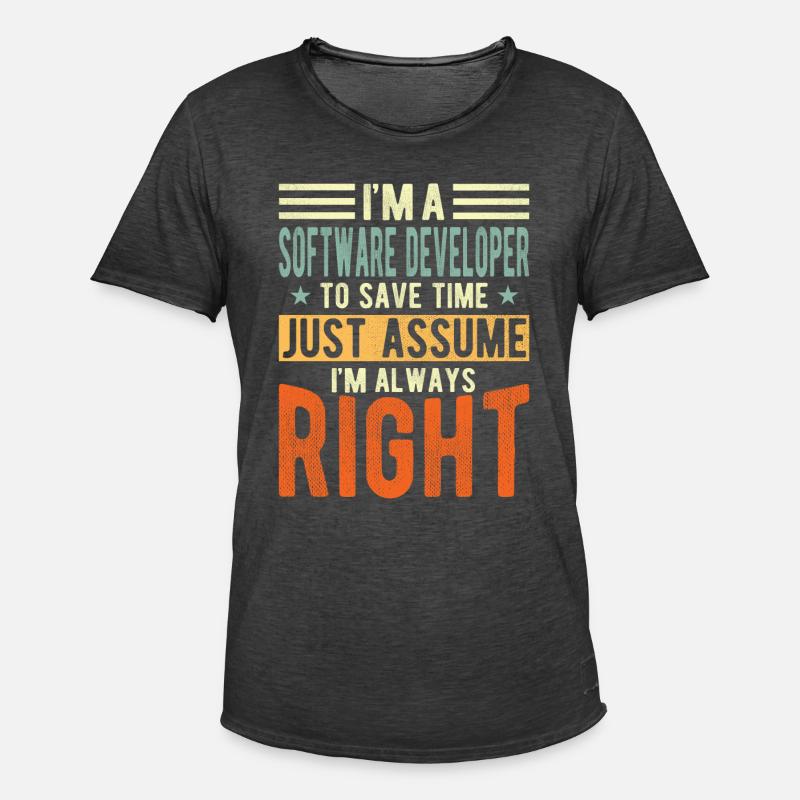 Software developer - Men's Vintage T-Shirt - washed black