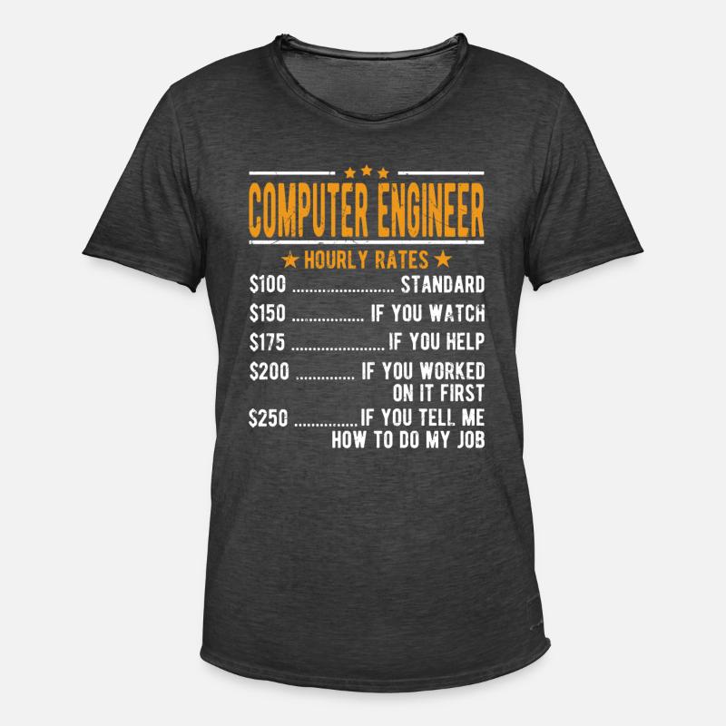 Computer technician hourly wage - Men's Vintage T-Shirt - washed black