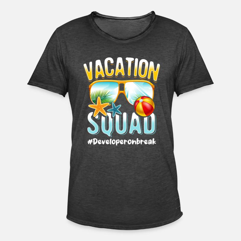 Developer Vacation Squad #Developeronbreak - Men's Vintage T-Shirt - washed black