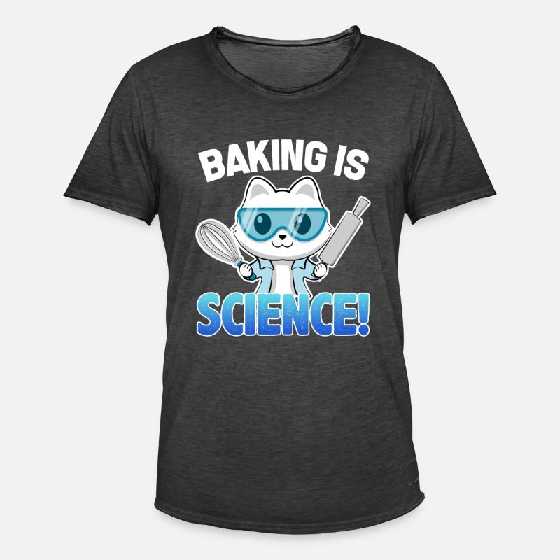 Baking is Science Katze - Männer Vintage T-Shirt - Vintage Schwarz