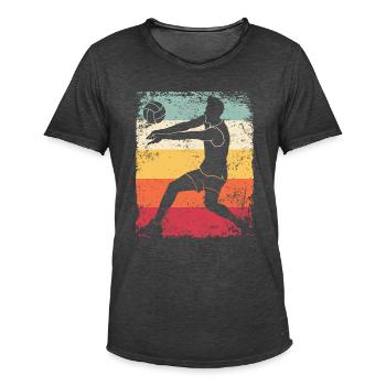 Volleyball Spieler Retro Beach Volleyball - Männer Vintage T-Shirt - Vintage Schwarz - Vorne