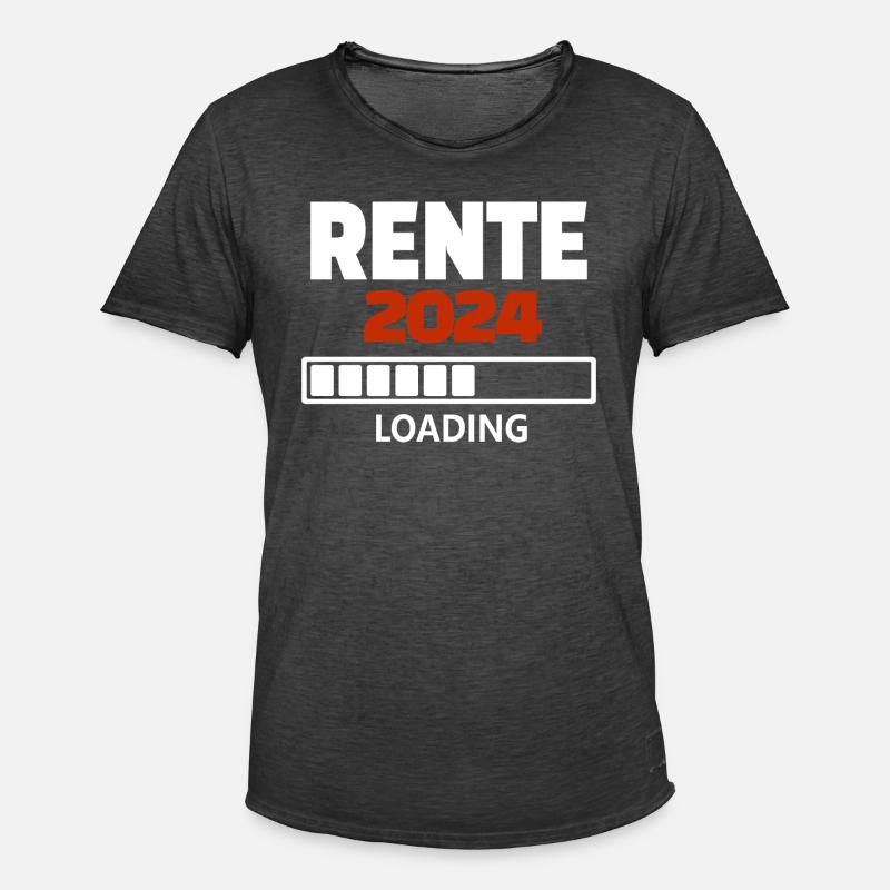 Rente 2024 loading - Männer Vintage T-Shirt - Vintage Schwarz