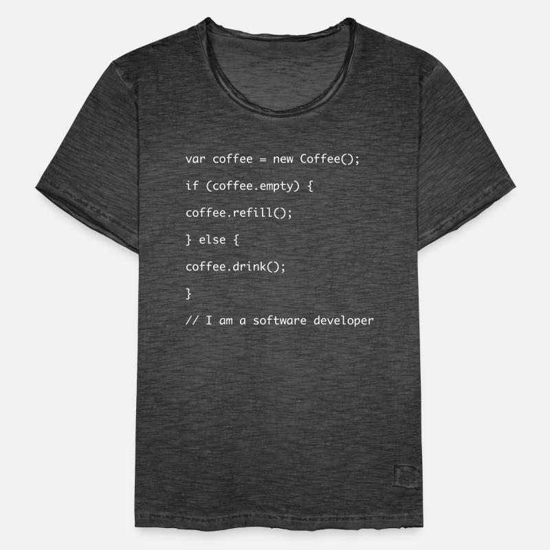 Recharge de café code Javascript T-shirt vintage Homme