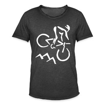 MTB fahrrad fahren MTB downhill bike radfahren - Männer Vintage T-Shirt - Vintage Schwarz - Vorne