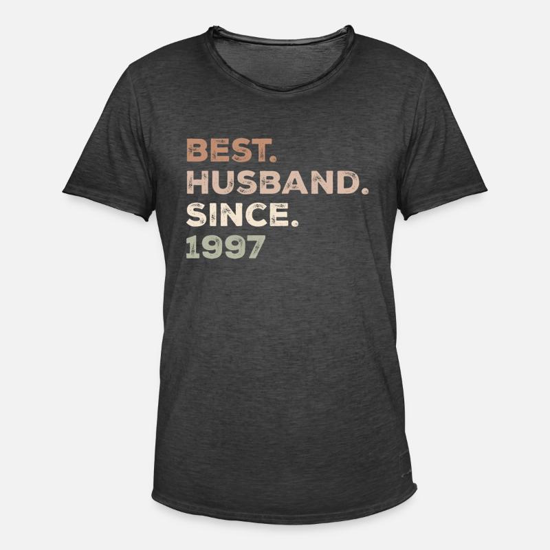 Bester Ehemann seit 1997 Jubiläumsgeschenk - Männer Vintage T-Shirt - Vintage Schwarz