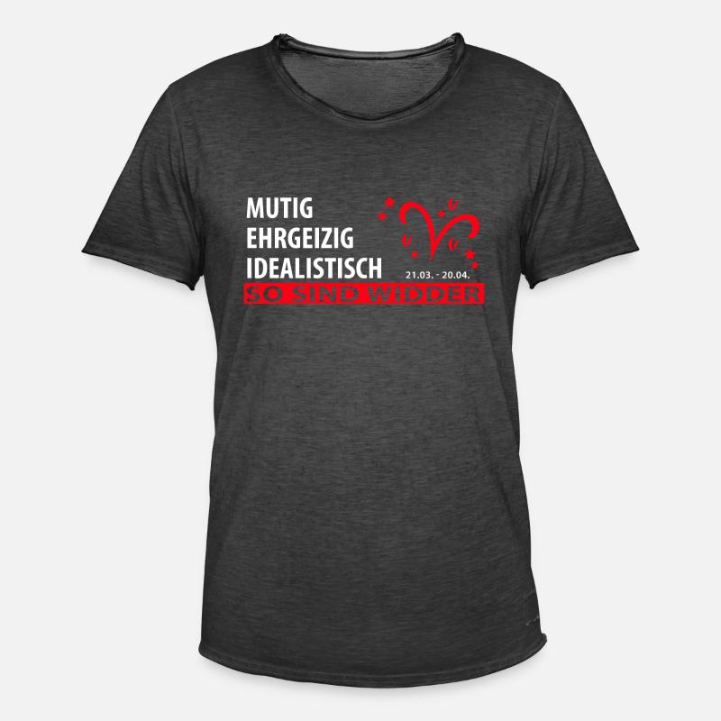 Sternzeichen Widder - Eigenschaften - Männer Vintage T-Shirt - Vintage Schwarz