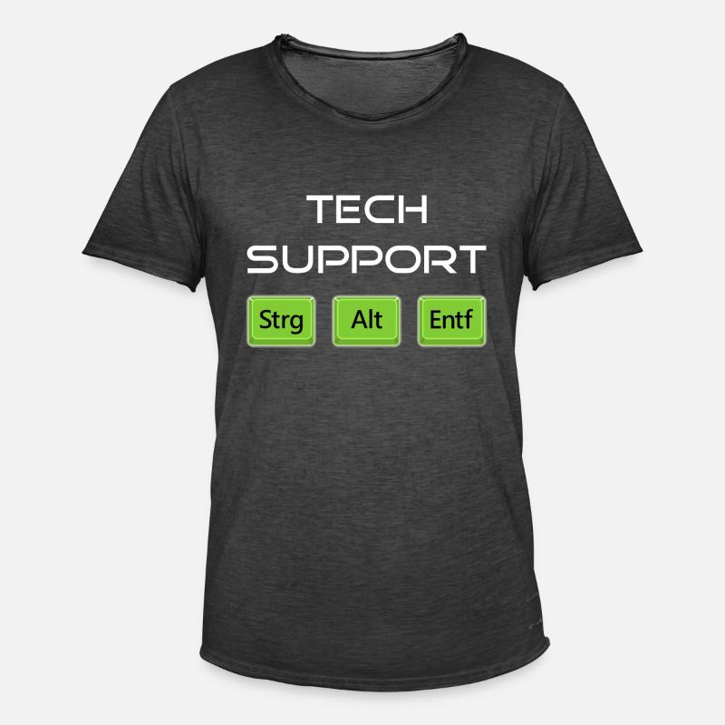 Tech | Technischer Support | Computer Admin | Nerd - Männer Vintage T-Shirt - Vintage Schwarz