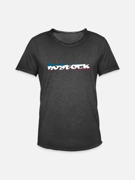 Rostock Graffiti - Männer Vintage T-Shirt - Vintage Schwarz