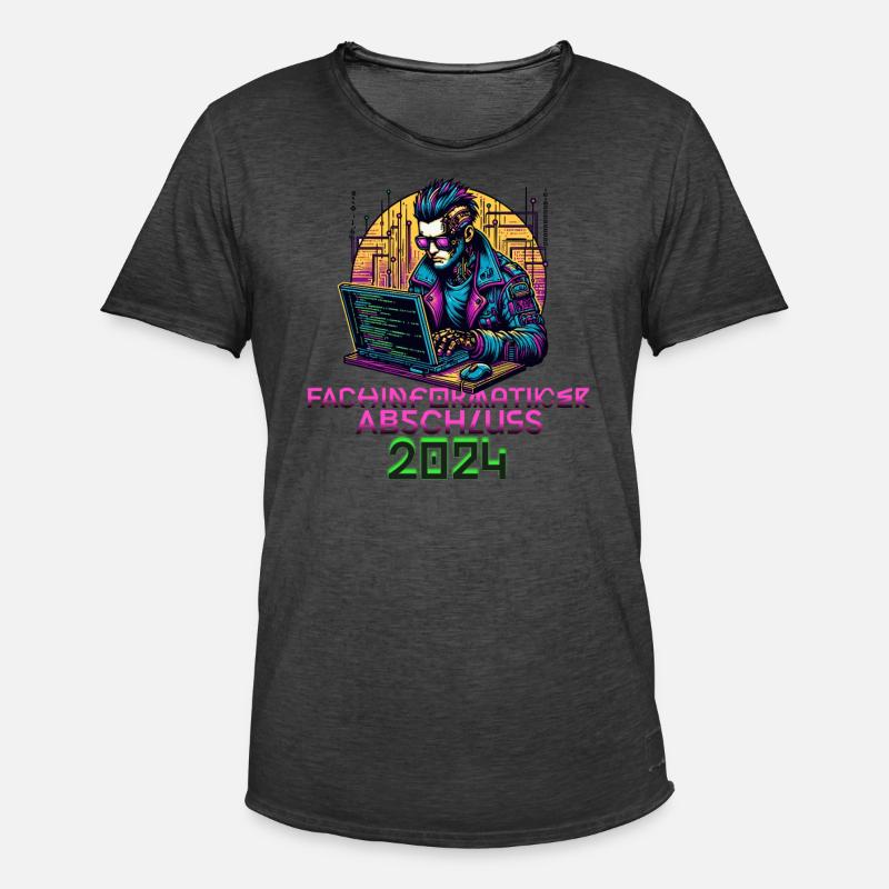Fachinformatiker Abschluss Softwareentwickler Code - Männer Vintage T-Shirt - Vintage Schwarz