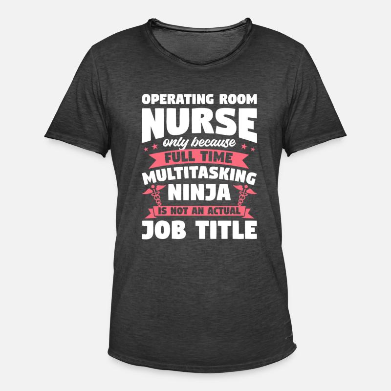 OP-Krankenschwester nur, weil Vollzeit ODER - Männer Vintage T-Shirt - Vintage Schwarz