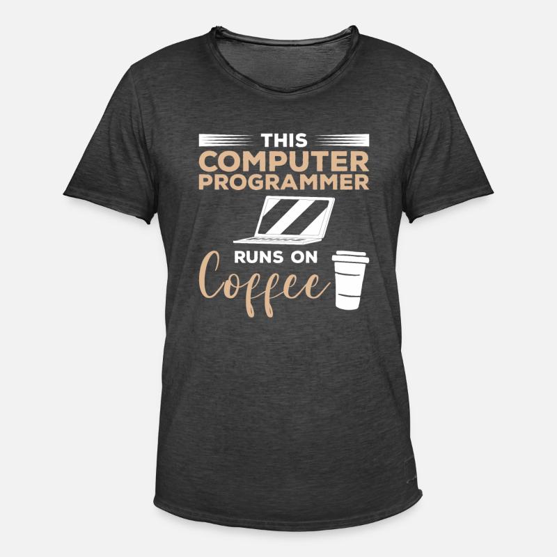 Dieser Computerprogrammierer läuft auf Kaffee - Männer Vintage T-Shirt - Vintage Schwarz