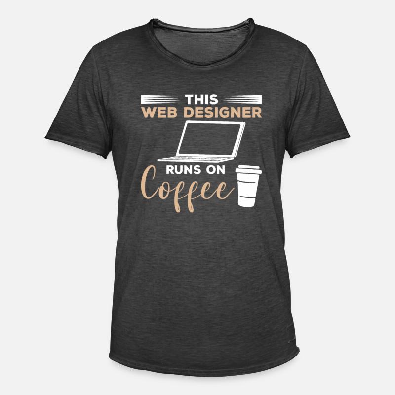 Dieser Webdesigner läuft auf Kaffeeprogrammierung - Männer Vintage T-Shirt - Vintage Schwarz