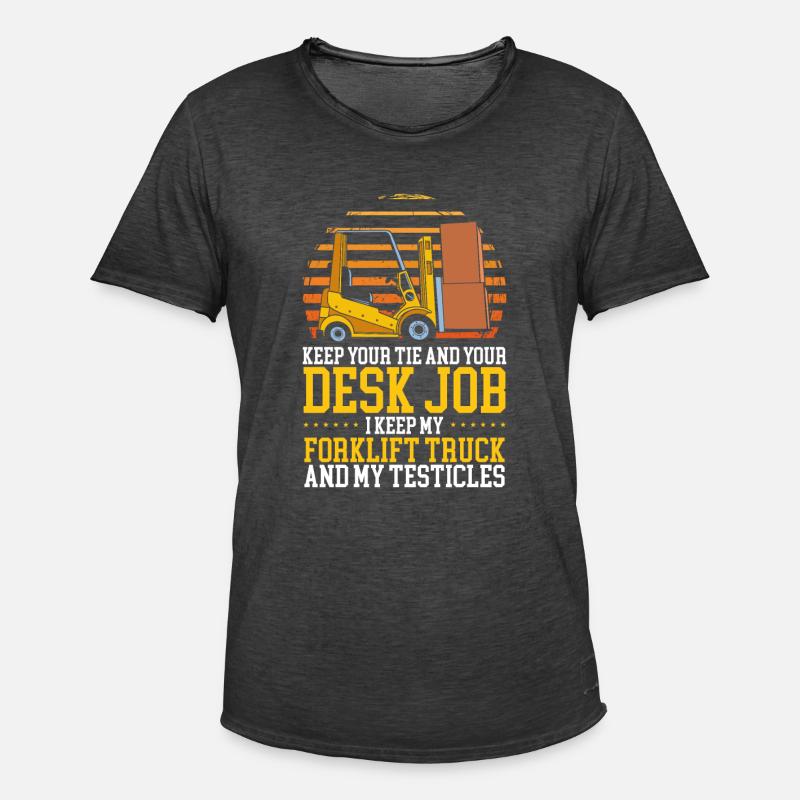 Staplerfahrer Gabelstaplerfahrer - Männer Vintage T-Shirt - Vintage Schwarz