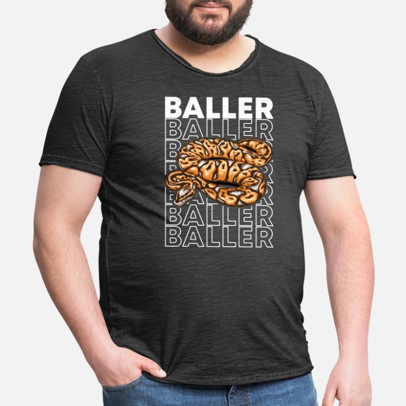 Ball Python 80's Style Baller Royal Python Snake T-shirt vintage Homme