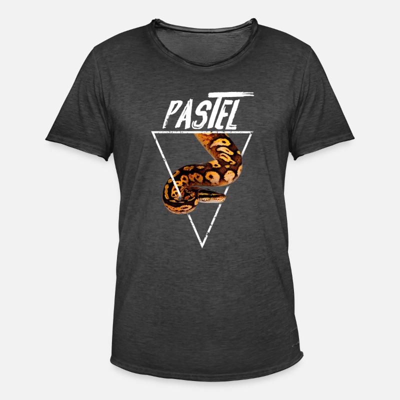 Pastel Ball Python Besitzer - Männer Vintage T-Shirt - Vintage Schwarz