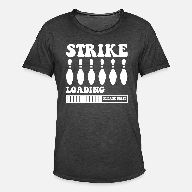 Strike Loading Bitte Warten - Bowling - Männer Vintage T-Shirt - Vintage Schwarz