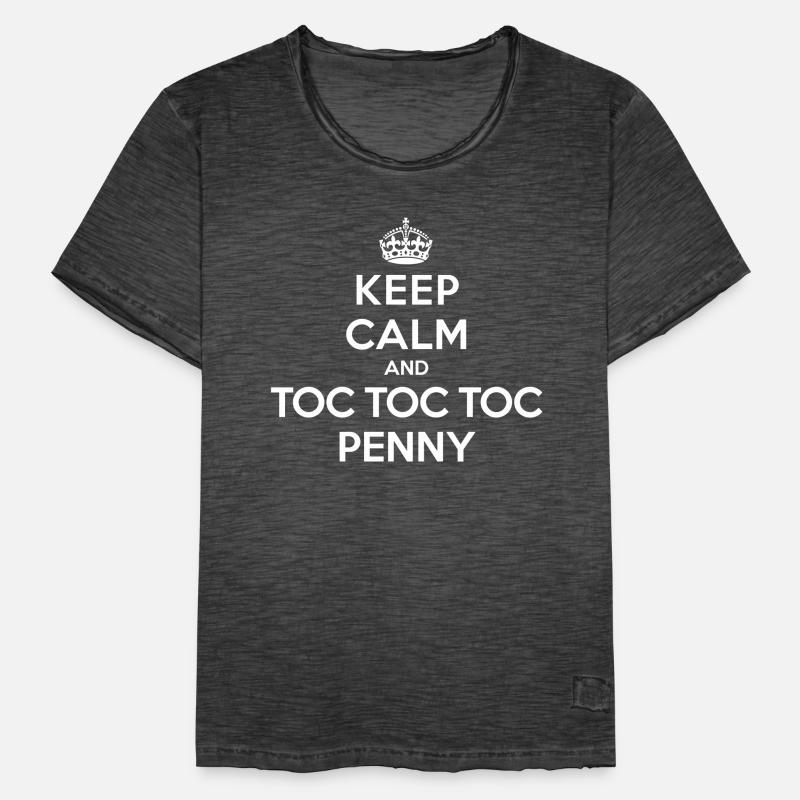 Keep calm and toc toc toc Penny (Big Bang Theory) Men's Vintage T-Shirt
