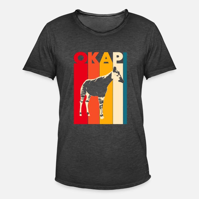 Okapi - Männer Vintage T-Shirt - Vintage Schwarz