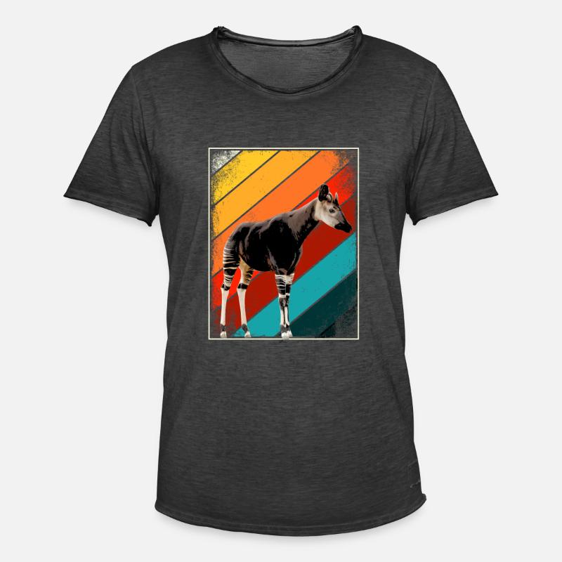 Okapi Retro Geschenk - Männer Vintage T-Shirt - Vintage Schwarz