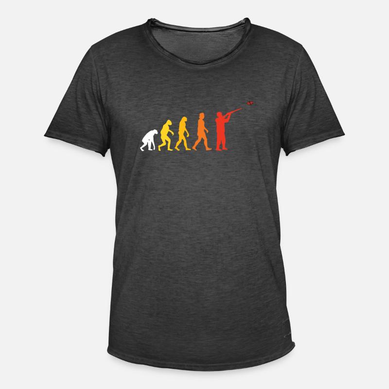Tontaubenschiessen Evolution - Männer Vintage T-Shirt - Vintage Schwarz