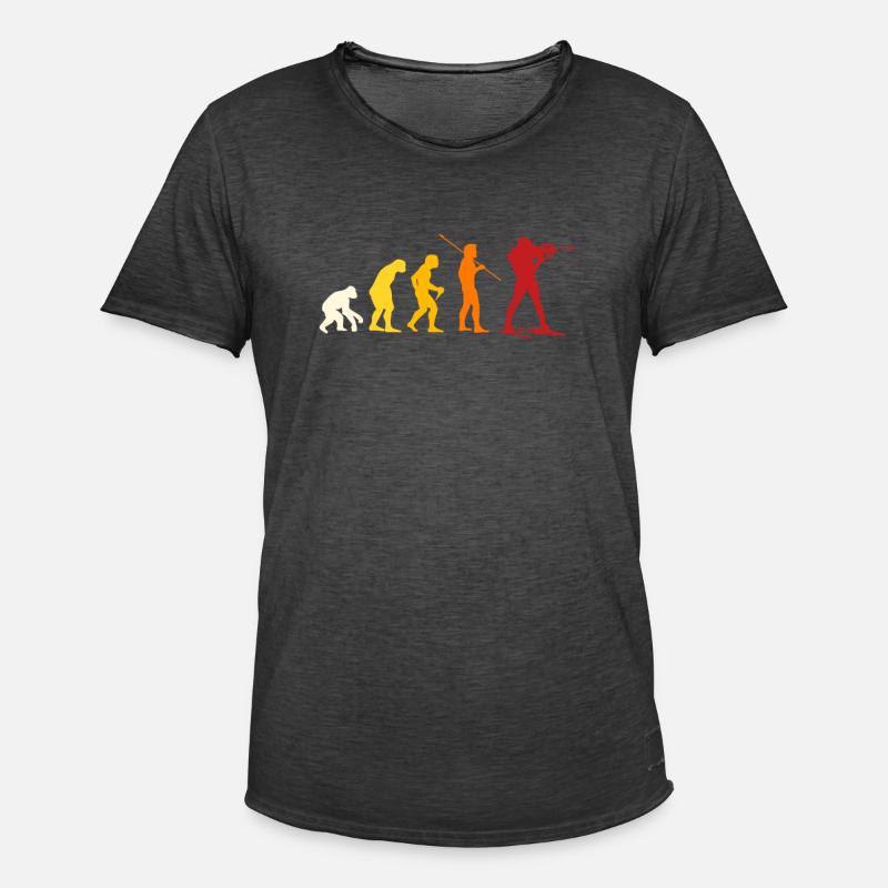 Biathlon Evolution - Männer Vintage T-Shirt - Vintage Schwarz