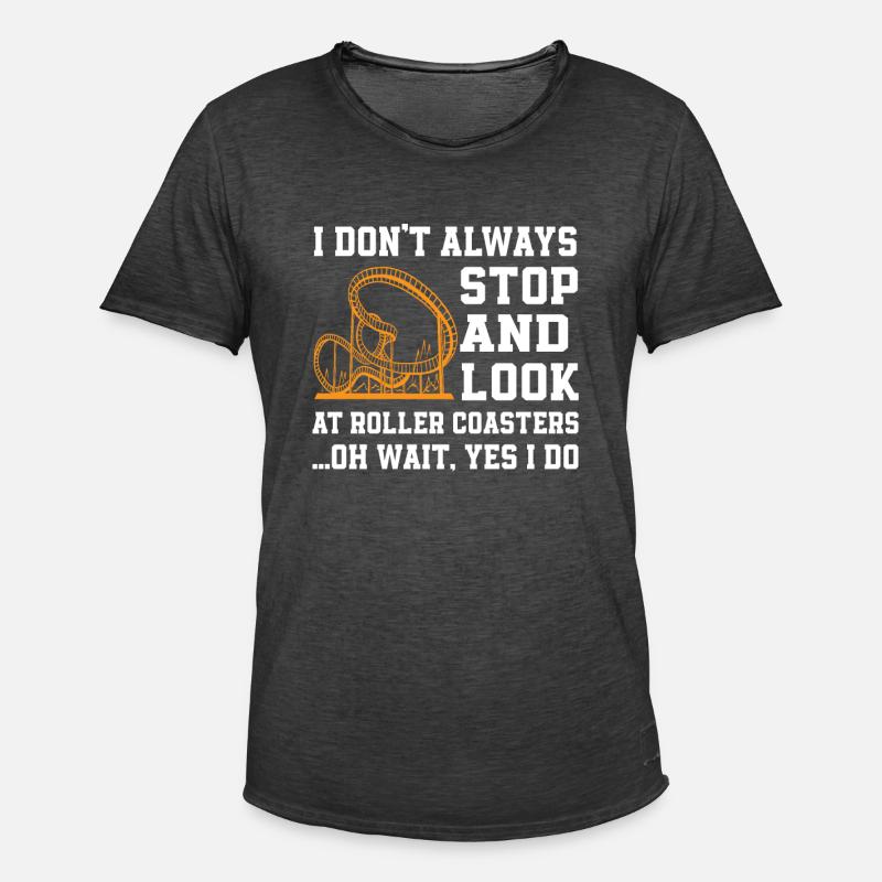 Fun Roller Coaster Gift - Men's Vintage T-Shirt - washed black