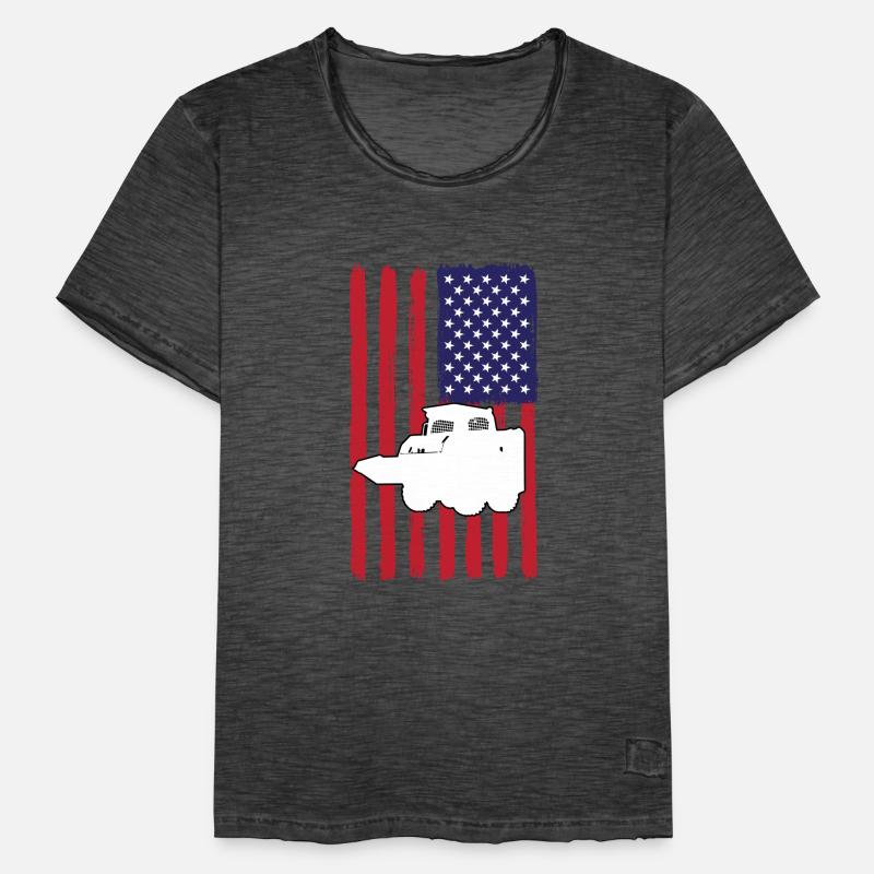 Chargeuse compacte avec drapeau des États-Unis T-shirt vintage Homme