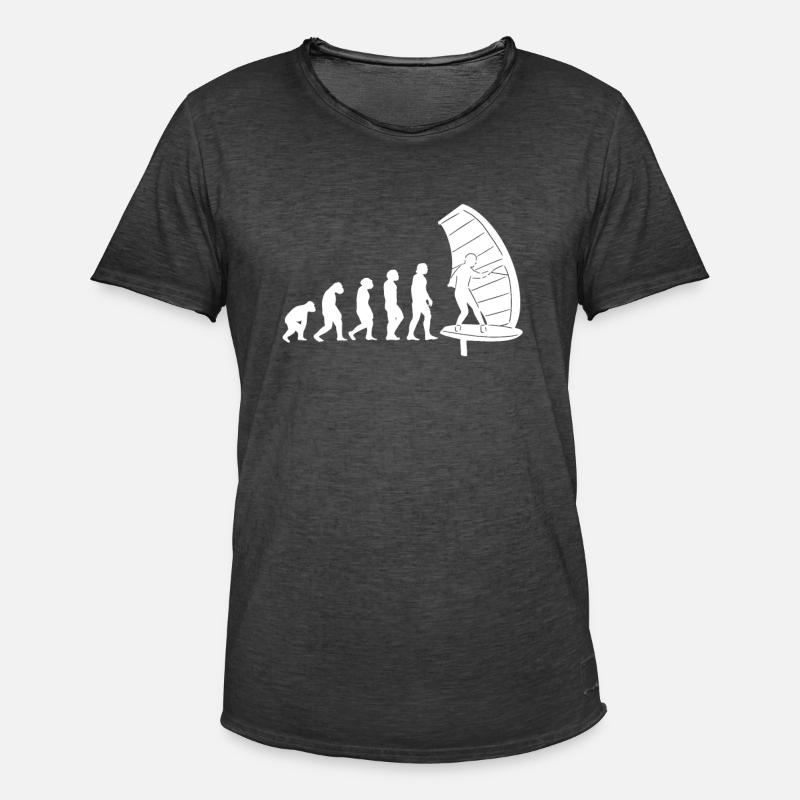 Wing Foiling Evolution - Männer Vintage T-Shirt - Vintage Schwarz