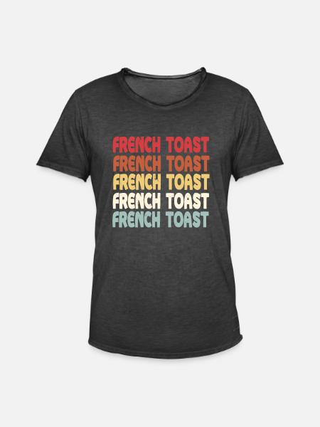 French Toast lettering - Men's Vintage T-Shirt - washed black