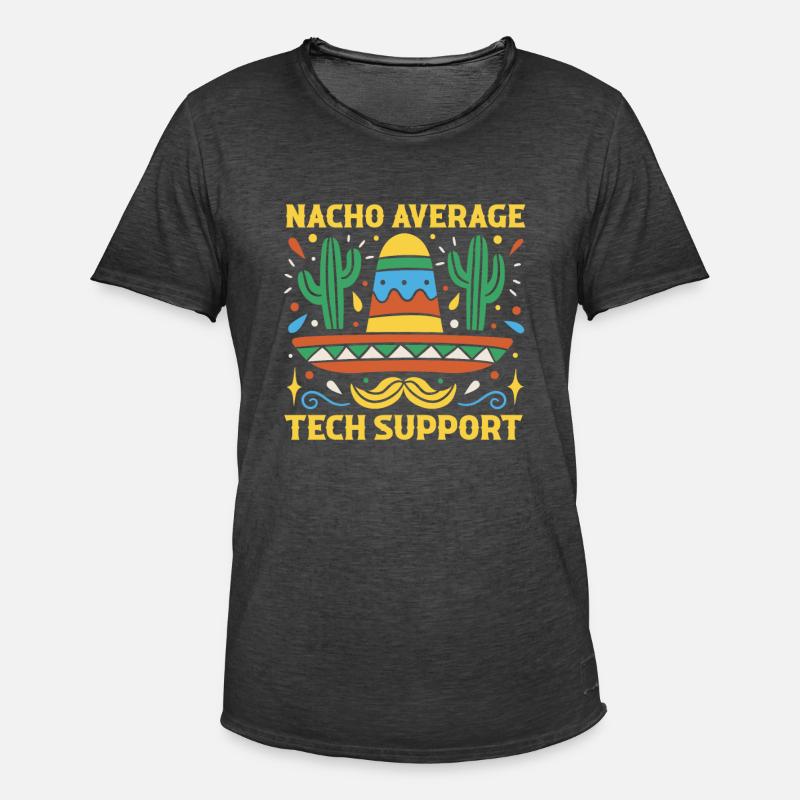 Nacho Durchschnittlicher Technischer Support - Männer Vintage T-Shirt - Vintage Schwarz