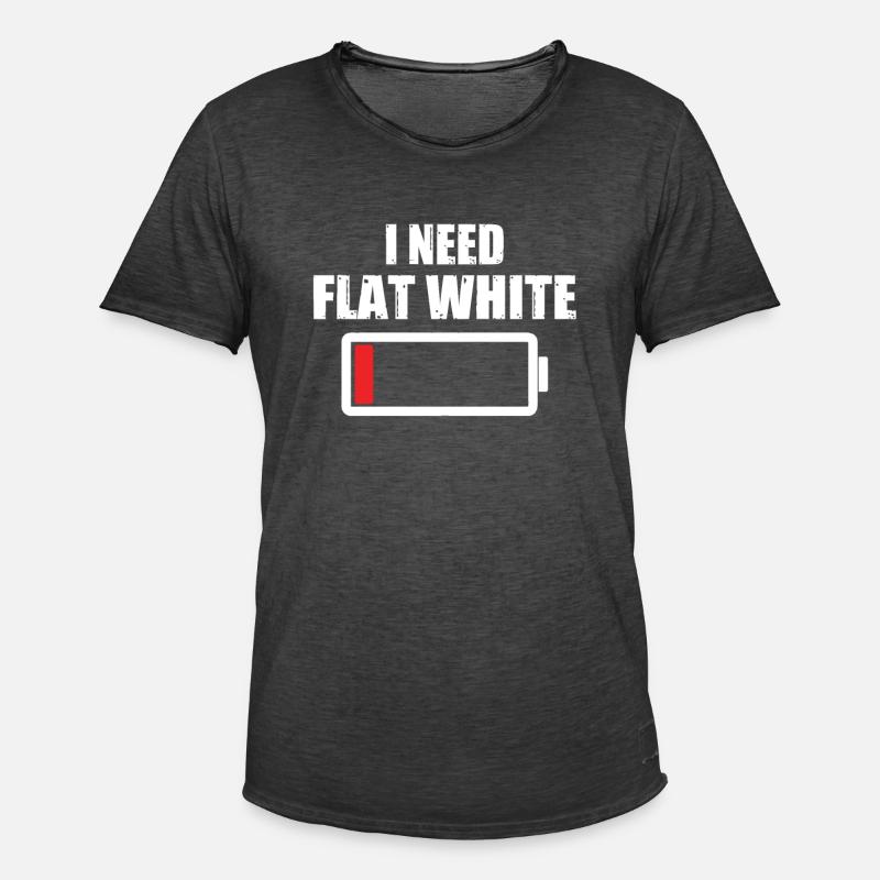 Ich Brauche Flat White Kaffeetrinker - Männer Vintage T-Shirt - Vintage Schwarz