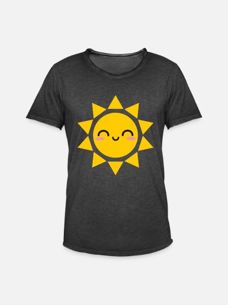 Sun Cute Kawaii - Men's Vintage T-Shirt - washed black