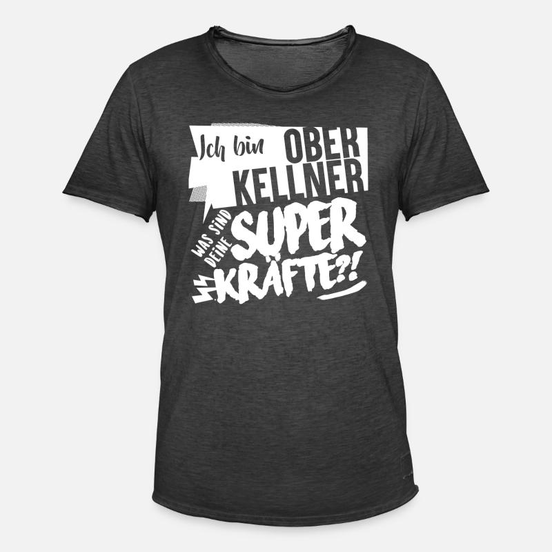 Superkräfte Oberkellner Geschenk - Männer Vintage T-Shirt - Vintage Schwarz