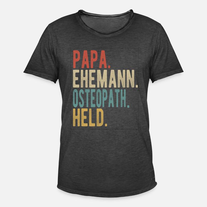 Osteopath Papa Ehemann Held - Männer Vintage T-Shirt - Vintage Schwarz
