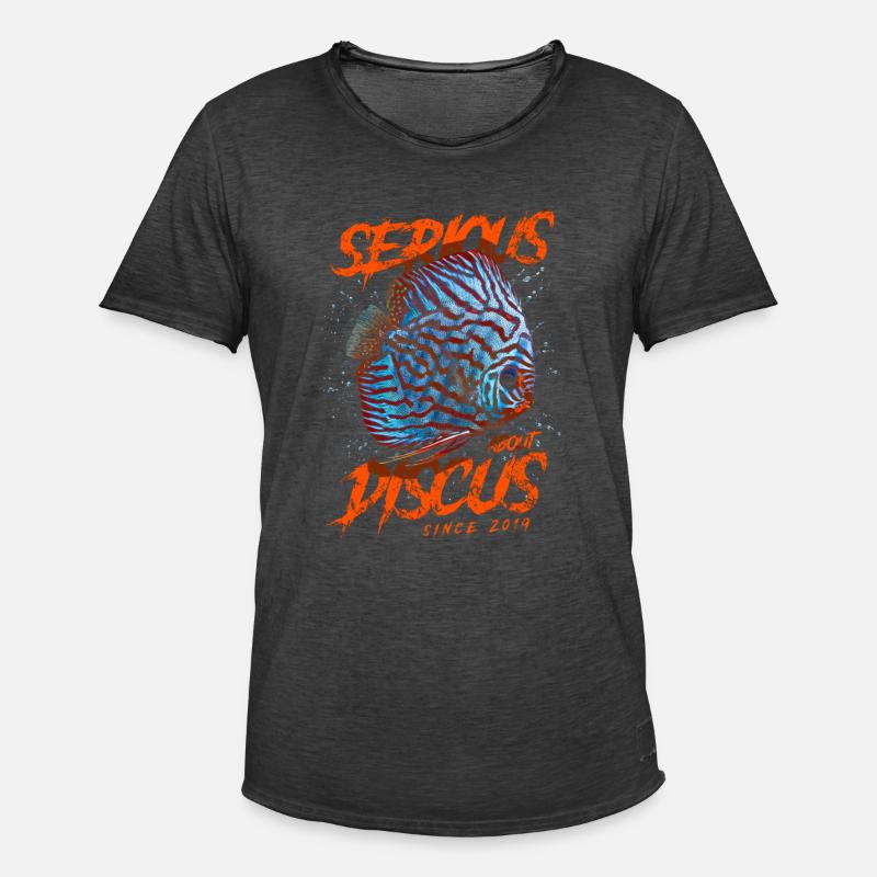 Ernsthaft mit Diskusfischen seit 2019 - Männer Vintage T-Shirt - Vintage Schwarz