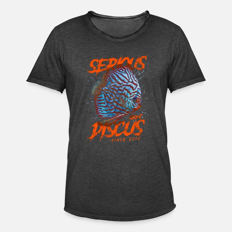 Ernsthaft mit Diskusfischen seit 2017 - Männer Vintage T-Shirt - Vintage Schwarz