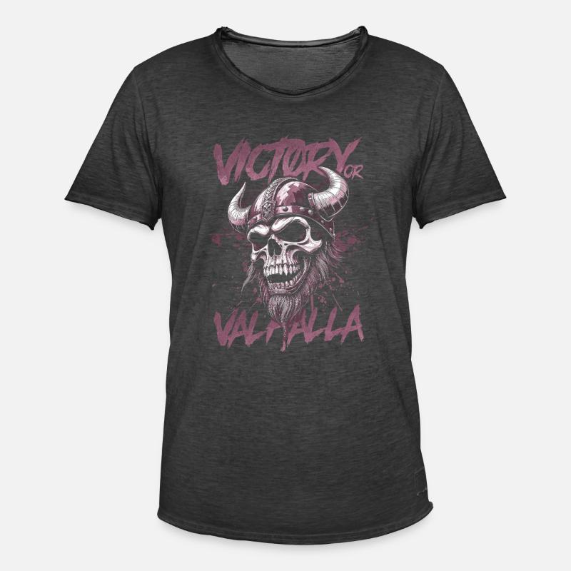 Nordischer Wikingersieg oder Walhalla - Männer Vintage T-Shirt - Vintage Schwarz