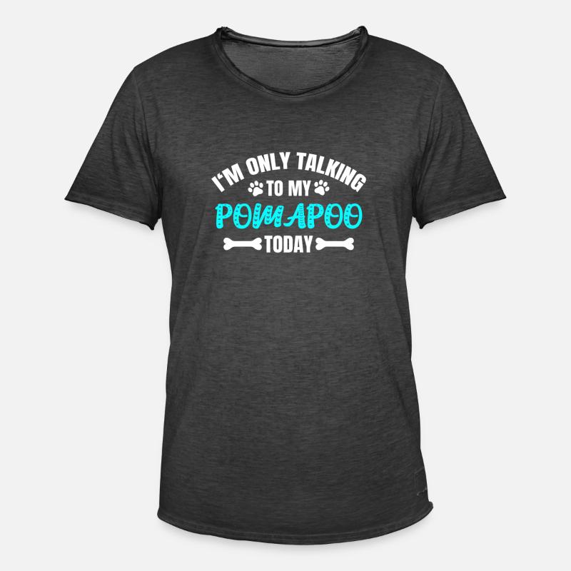 Pomapoo Pom-A-Poo - Männer Vintage T-Shirt - Vintage Schwarz