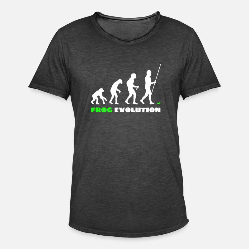 Frosch Evolution - Männer Vintage T-Shirt - Vintage Schwarz