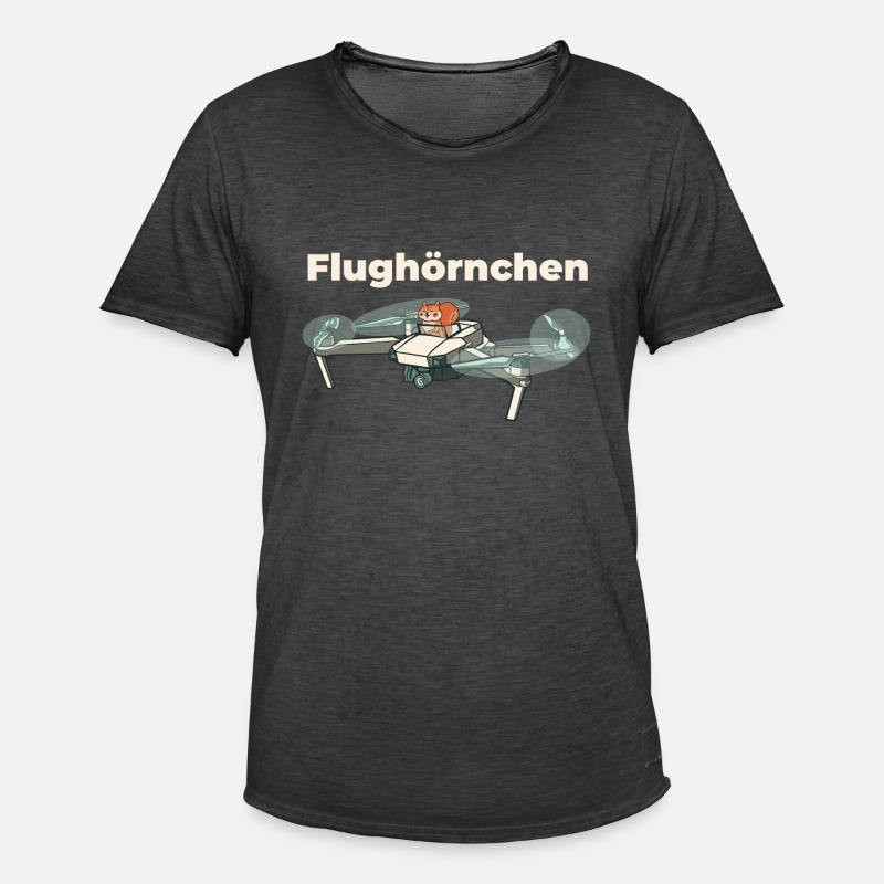 Flughörnchen - Eichhörnchen in Quadrocopter - Männer Vintage T-Shirt - Vintage Schwarz