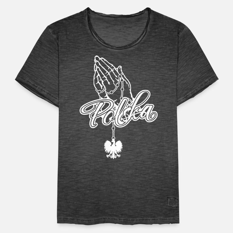 Praying Hands Polska Basic Männer Vintage T-Shirt